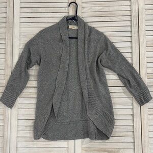 Gray Open Front Cardigan Sweater